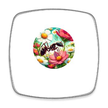 Ants Flowers - Square fridge magnet - white - Front