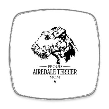Airedale Terrier Mom Hunde Hund Wilsigns - Viereckiger Kühlschrankmagnet - Weiß - Vorne