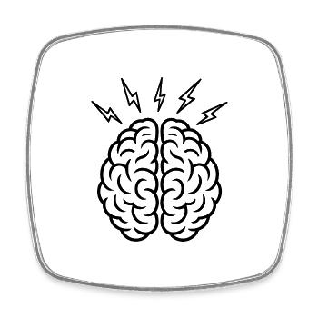 Brain Storm - Brain Mental Health Logo - Square fridge magnet - white - Front