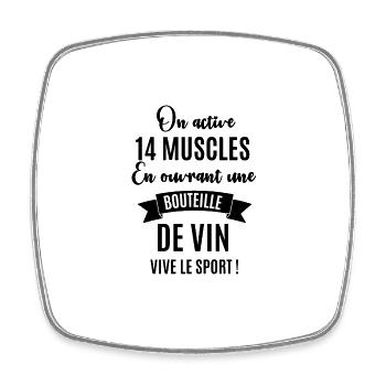 on active 14 muscles en ouvrant une bouteille - Magnet carré - blanc - Devant