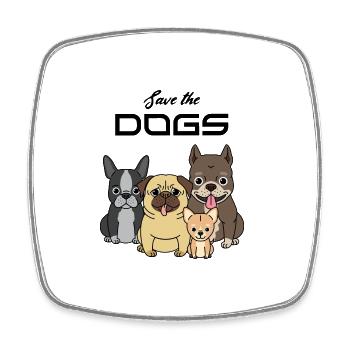 Save the dogs i love dogs - Viereckiger Kühlschrankmagnet - Weiß - Vorne