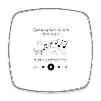 Musik ist meine Flucht - Viereckiger Kühlschrankmagnet - Weiß - Vorne