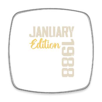 Geburtstagsgeschenk geboren im Januar 1988 - 1988 - Viereckiger Kühlschrankmagnet - Weiß - Vorne