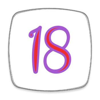 18. 18 JAHRE ALT. 18-JÄHRIGES JUBILÄUM. GEBURTSTAG 18 JAHRE. - Viereckiger Kühlschrankmagnet - Weiß - Vorne