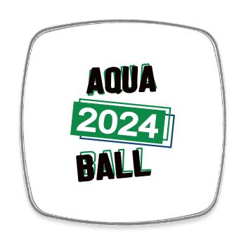 Aquaball Spieler Team Turnier Mannschaft in 2024 - Viereckiger Kühlschrankmagnet - Weiß - Vorne