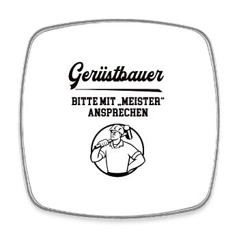 Gerüstbauer Meister Prüfung Bestanden Gerüstbau - Viereckiger Kühlschrankmagnet - Weiß - Vorne