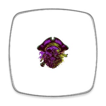 Pirate Skull Captain - Square fridge magnet - white - Front