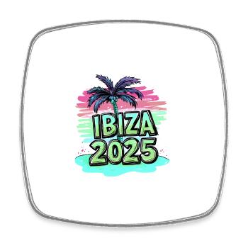 Ibiza 2025 Beach - Square fridge magnet - white - Front