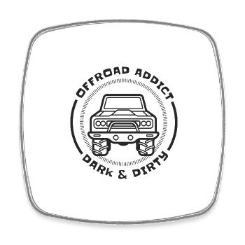Offroad addict T-shirt 4x4 - Dark & Dirty - Square fridge magnet - white - Front
