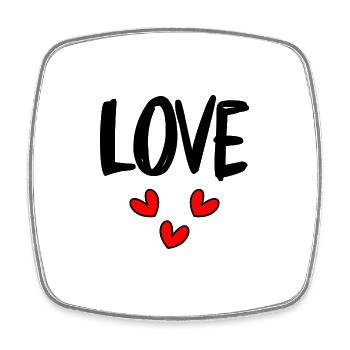 LOVE. I LOVE YOU. SAINT VALENTIN. EVJF. JE T'AIME. - Magnet carré - blanc - Devant