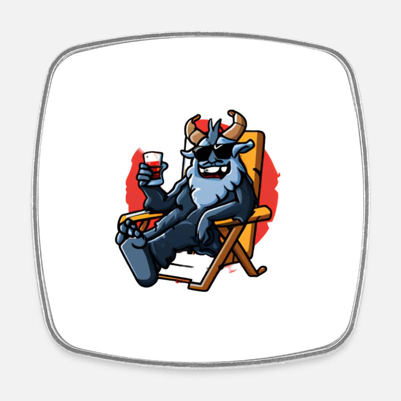 Krampus Percht Devil 2301 - Magnet carré - blanc