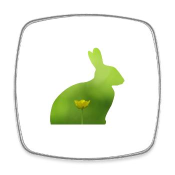 Hare - Square fridge magnet - white - Front