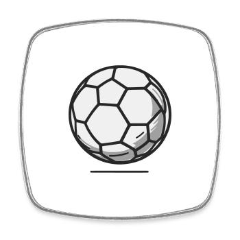 Minimalist Football Line Art Design - Square fridge magnet - white - Front