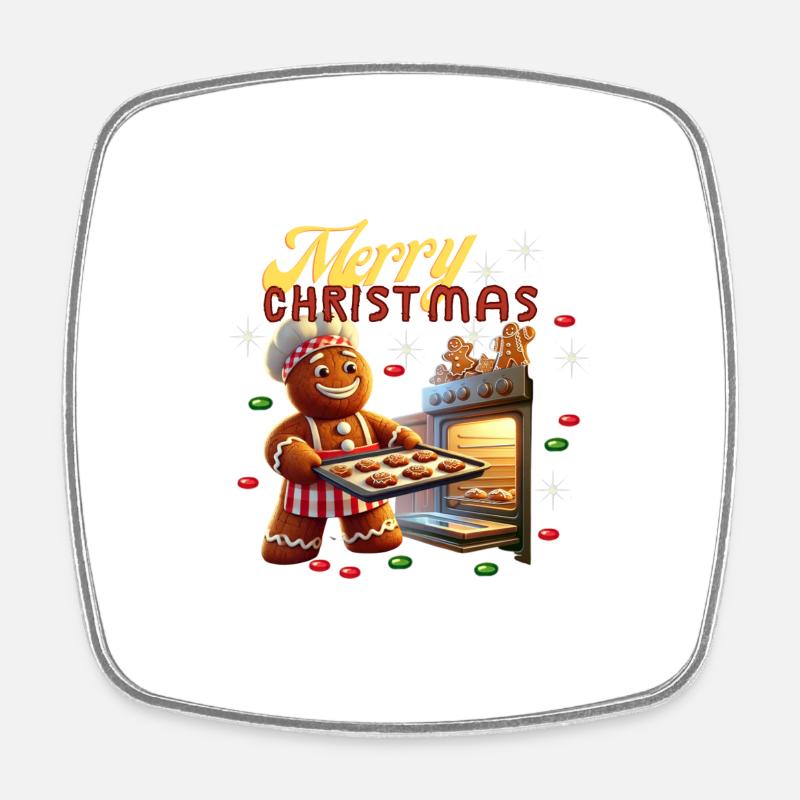 Cookies are ready - Square fridge magnet - white