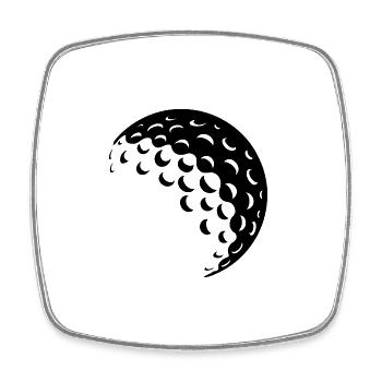 Golfball schwarz - Viereckiger Kühlschrankmagnet - Weiß - Vorne