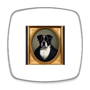 Gentleman Hund - Viereckiger Kühlschrankmagnet - Weiß - Vorne