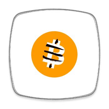 Retro X Bitcoin Crypto Satoshis Symbol 21 - Viereckiger Kühlschrankmagnet - Weiß - Vorne