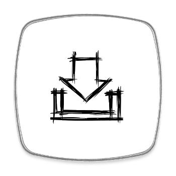 Icône de téléchargement. Télécharger Signe / Icône - Magnet carré - blanc - Devant