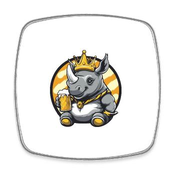 Bière Rhino - Magnet carré - blanc - Devant