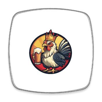 Chicken Beer - Square fridge magnet - white - Front
