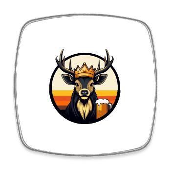 Hirsch Bier - Viereckiger Kühlschrankmagnet - Weiß - Vorne