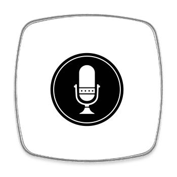 Podcast Mikrofon Symbol - Viereckiger Kühlschrankmagnet - Weiß - Vorne