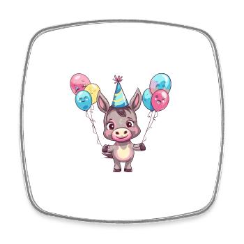 Esel Geburtstag Baby - Viereckiger Kühlschrankmagnet - Weiß - Vorne