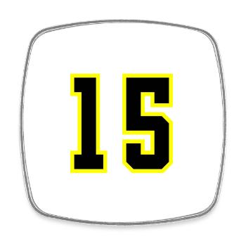 Maillot à 15 numéros - Magnet carré - blanc - Devant