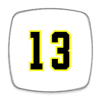 Maillot à 13 numéros - Magnet carré - blanc - Devant