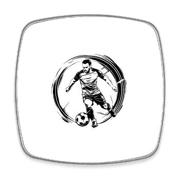 Football Joueur de football Homme - Magnet carré - blanc - Devant