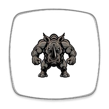 Rhino Muscles Fitness - Magnet carré - blanc - Devant
