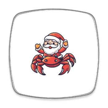 Crabe Crabe Père Noël - Magnet carré - blanc - Devant