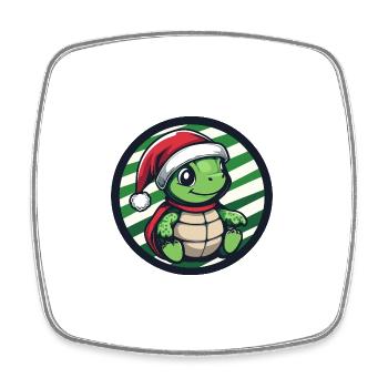 Turtle Christmas X-Mas - Square fridge magnet - white - Front