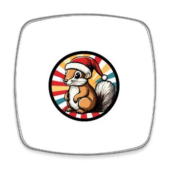 Eichhörnchen Weihnachten X-Mas - Viereckiger Kühlschrankmagnet - Weiß - Vorne