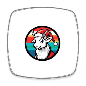 Noël de la chèvre de montagne Noël - Magnet carré - blanc - Devant