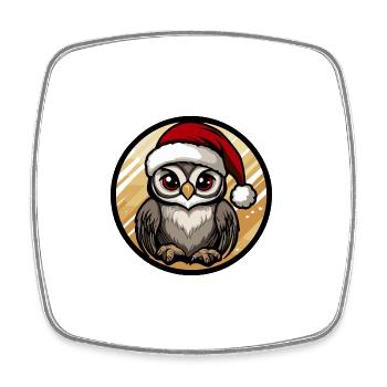 hibou Noël Noël - Magnet carré - blanc - Devant