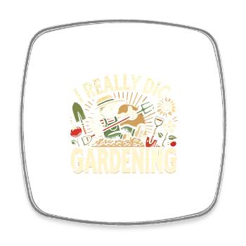 Ich mag Gartenarbeit wirklich - Viereckiger Kühlschrankmagnet - Weiß - Vorne