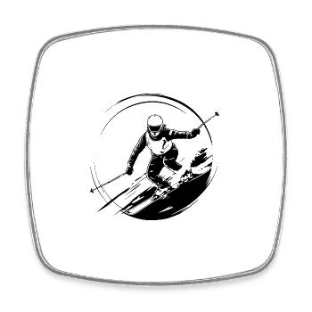 Ski Fahren Skiing Sport - Viereckiger Kühlschrankmagnet - Weiß - Vorne
