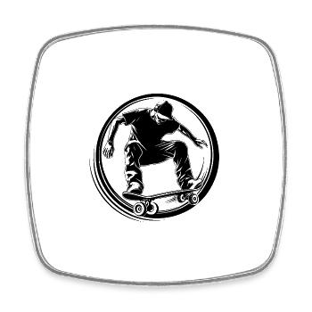 Skateboarding Sport Skateboard - Square fridge magnet - white - Front