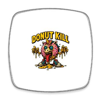 DONUT KILL - Viereckiger Kühlschrankmagnet - Weiß - Vorne