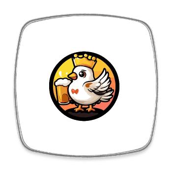 Bière Pigeon Bird - Magnet carré - blanc - Devant