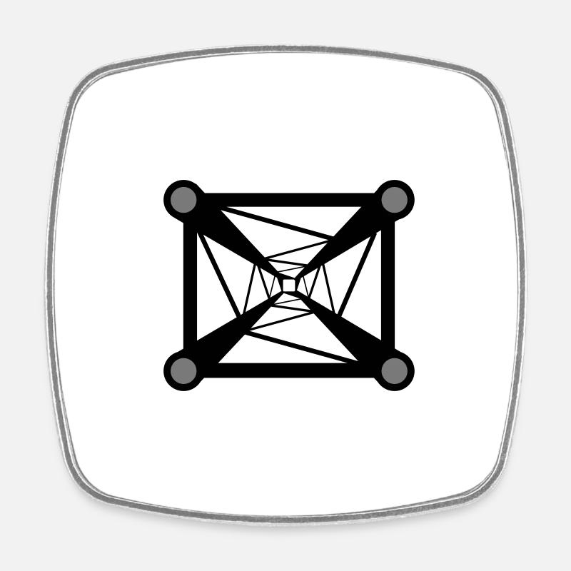 Traverse2 - Viereckiger Kühlschrankmagnet - Weiß