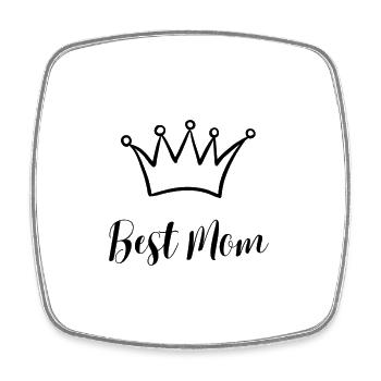 Best Mom - Viereckiger Kühlschrankmagnet - Weiß - Vorne