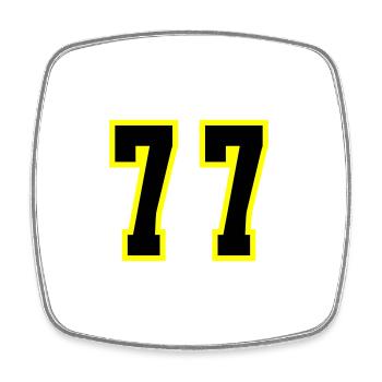 77 Number Jersey - Square fridge magnet - white - Front