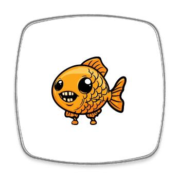 Goldfische Halloween Comic Lustig - Viereckiger Kühlschrankmagnet - Weiß - Vorne