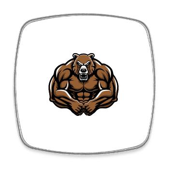 Bear Muscles Fitness - Square fridge magnet - white - Front