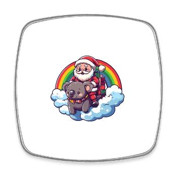Koala Père Noël Arc-en-ciel - Magnet carré - blanc - Devant