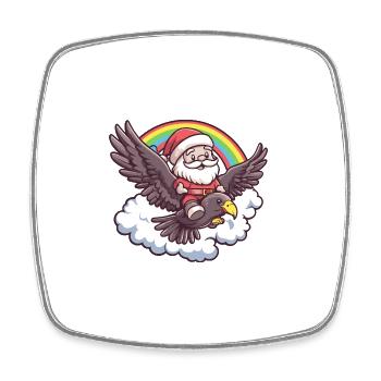 Harpyie Vogel Weihnachtsmann Regenbogen - Viereckiger Kühlschrankmagnet - Weiß - Vorne