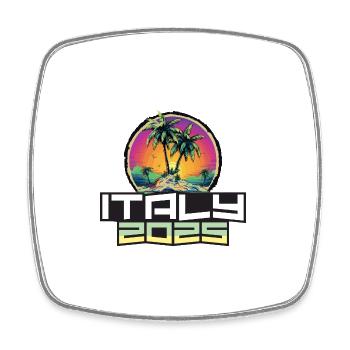 Italie 2025 Palmiers de vacances - Magnet carré - blanc - Devant