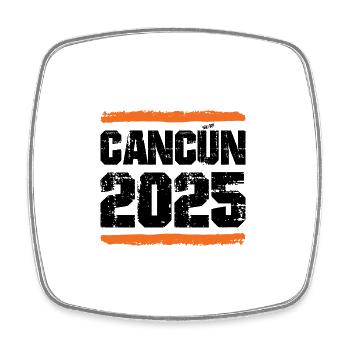 Cancun 2025 Team - Square fridge magnet - white - Front